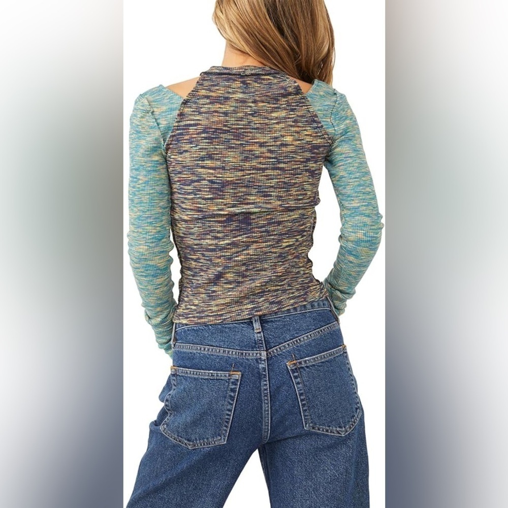 Free People We The Free Out Of Control Top - Combo Blue/Purple - Medium - NWT - Picture 3 of 12